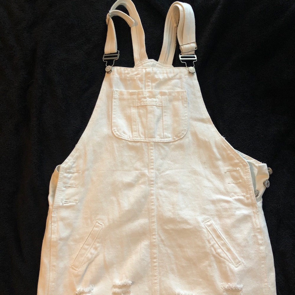 White Overall Dress
